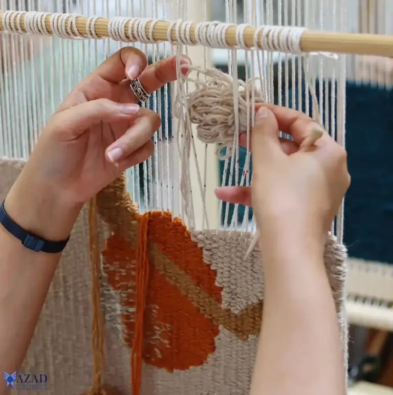 Carpet Weave at Azad University Workshop: Foundations of Weaving