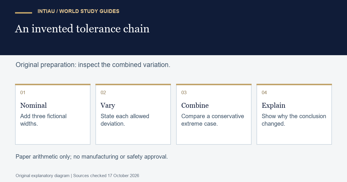 Four cards connect nominal fictional widths, explicit deviations, an extreme-case comparison, and an explanation of the resulting change in spare space.